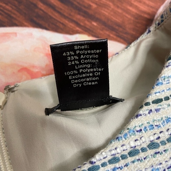 ANN TAYLOR FACTORY - Striped Tweed Sheath Dress with Fringe 6P - Picture 6 of 8